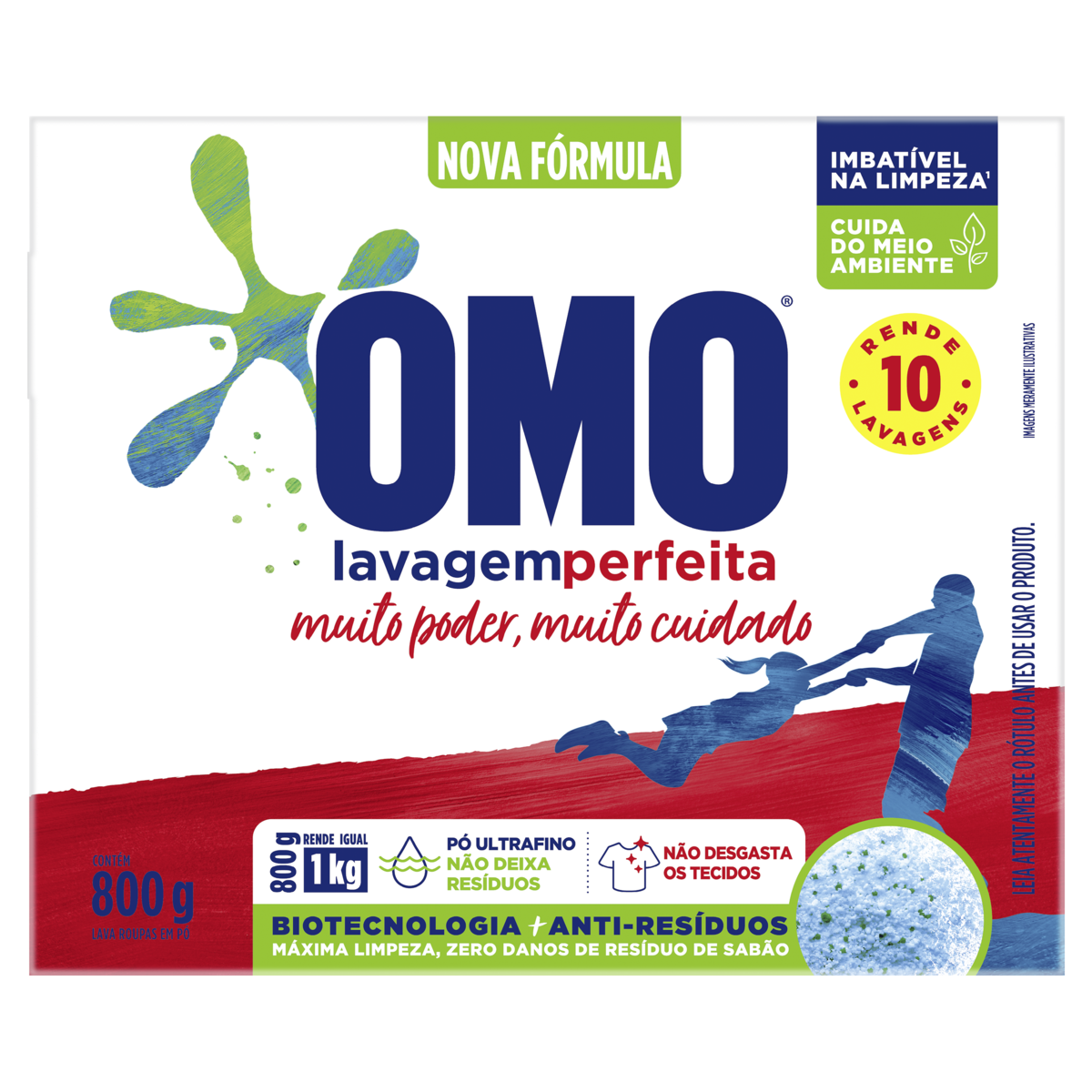 DETERG PO OMO 800G LAV PERFEITA
