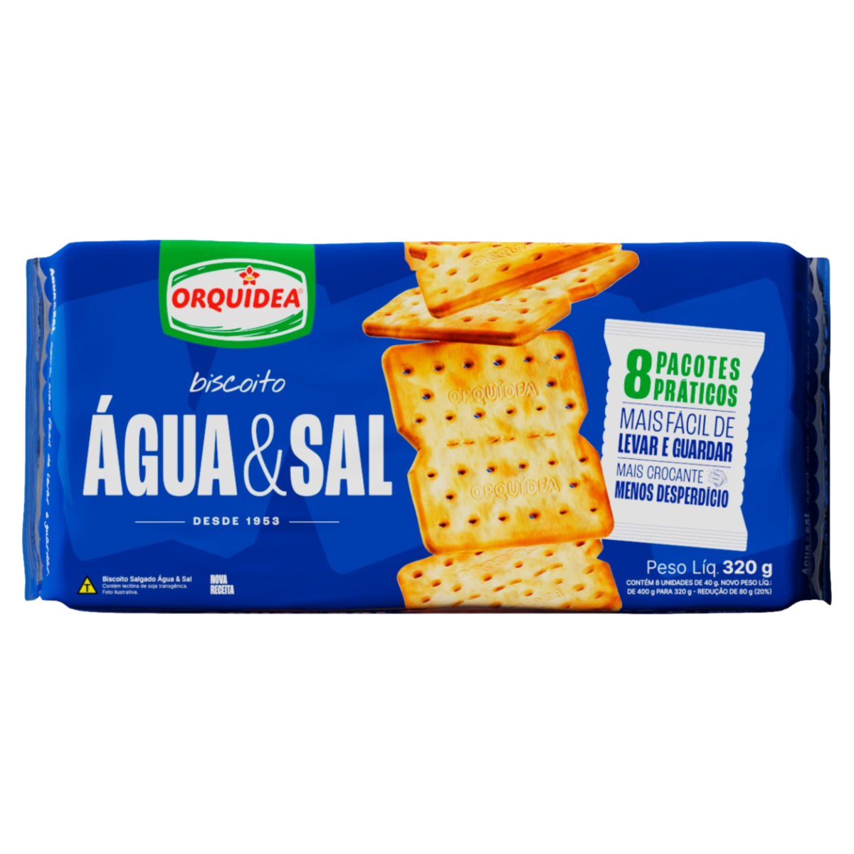 BISCOITO ORQUIDEA 320G AGUA/SAL