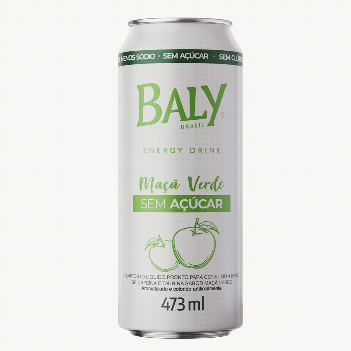 ENERGETICO BALY 473ML LT S/ACUCAR MACA VERDE