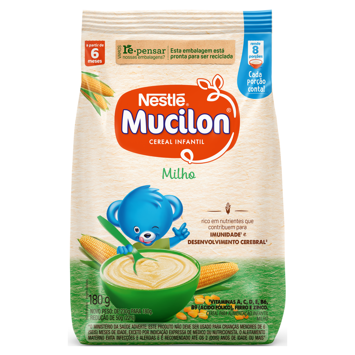 ALIM INF MUCILON 180G SC MILHO