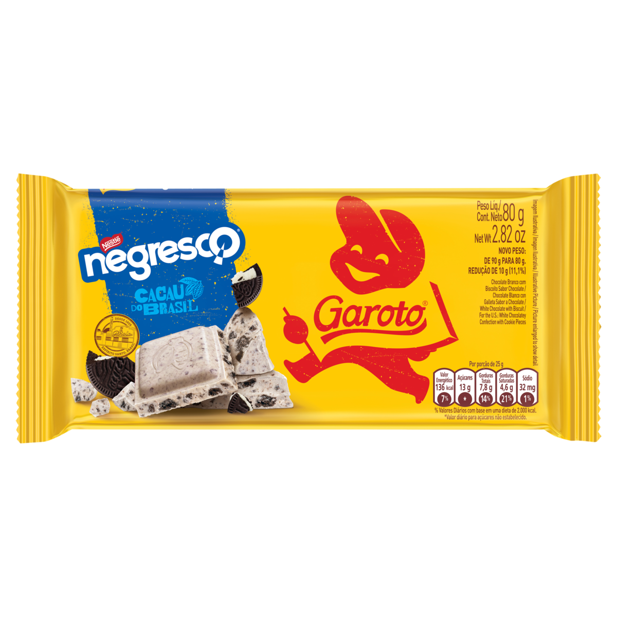 CHOC BARRA GAROTO 80G NEGRESCO