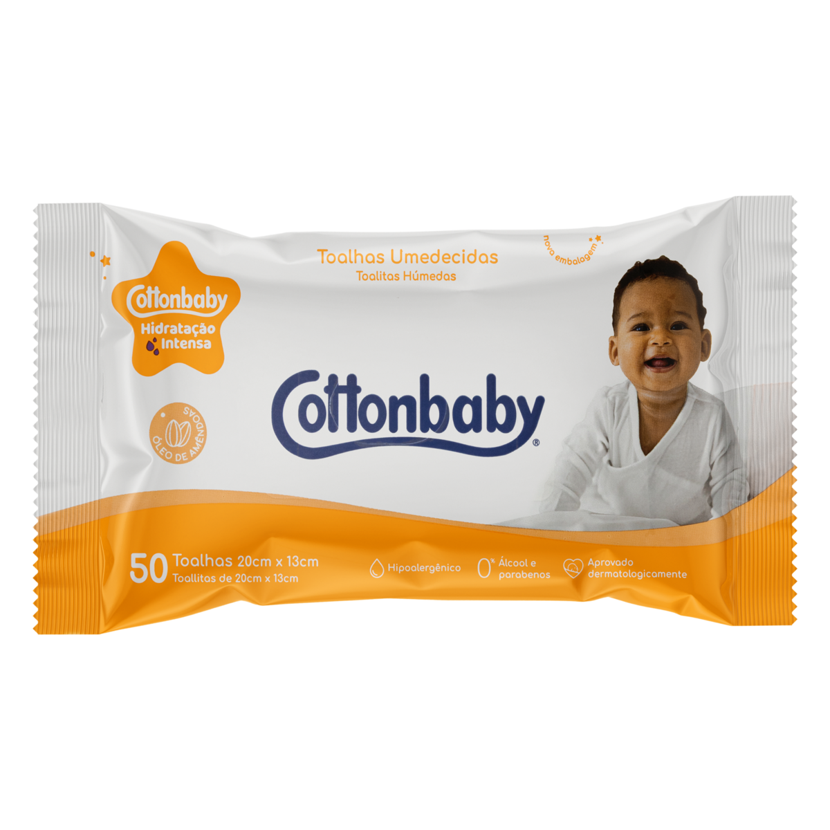 TOALHA UMED COTTONBABY C/50 PREMIUM HIDRAT INTENSA