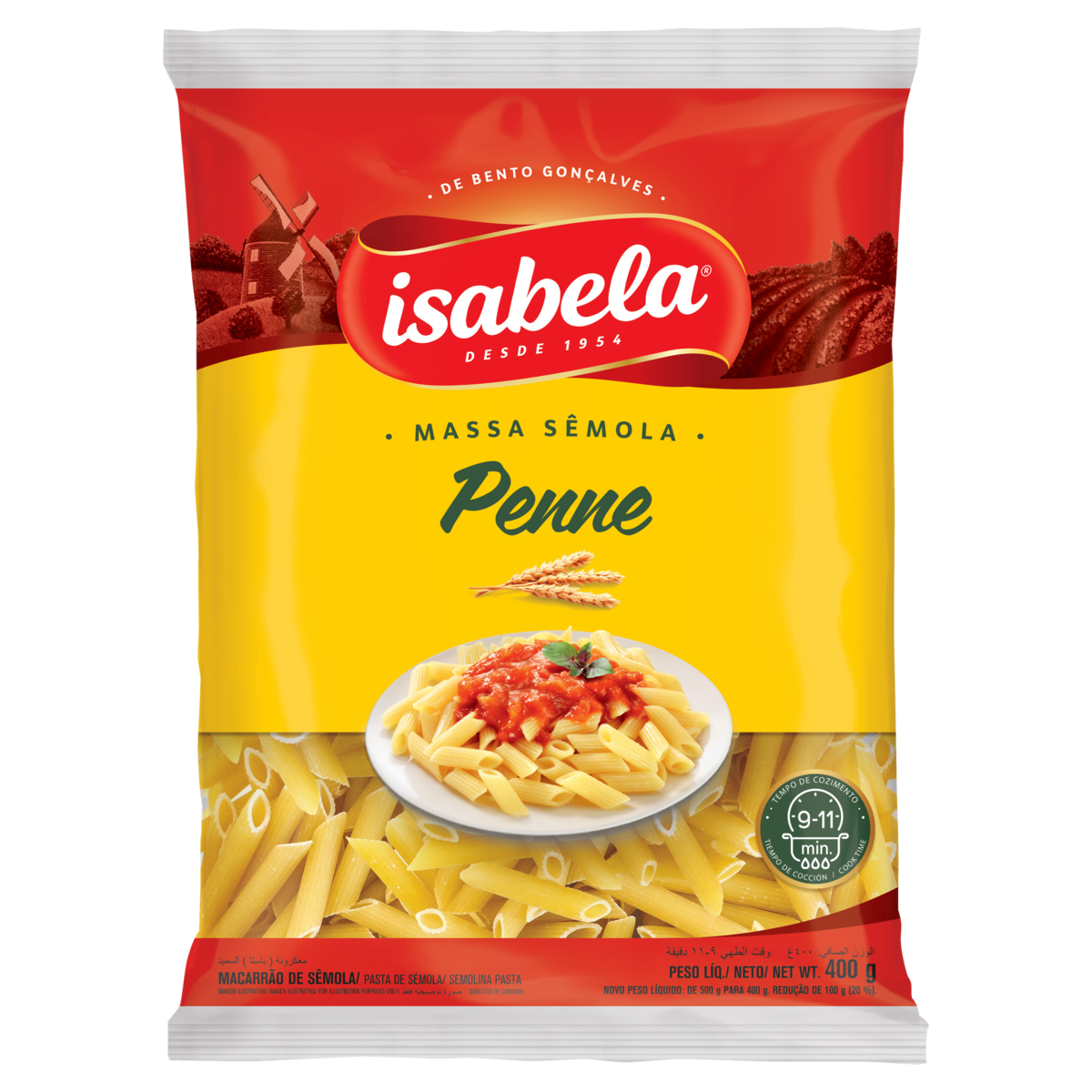 MASSA BOM GOSTO 400G SEMOLA PENNE