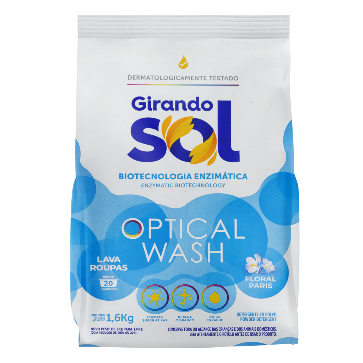 DETERG PO GIRANDO SOL 1.6KG SC AZUL