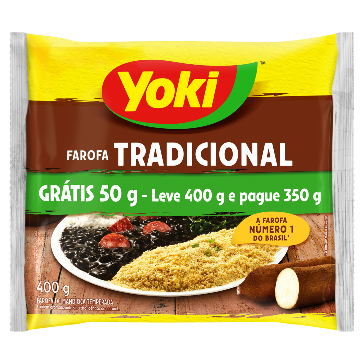 FAROFA YOKI L400P350G TEMP MANDIOCA