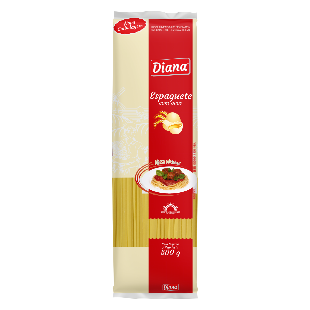 MASSA DIANA 500G C/OVOS ESPAGUETTI