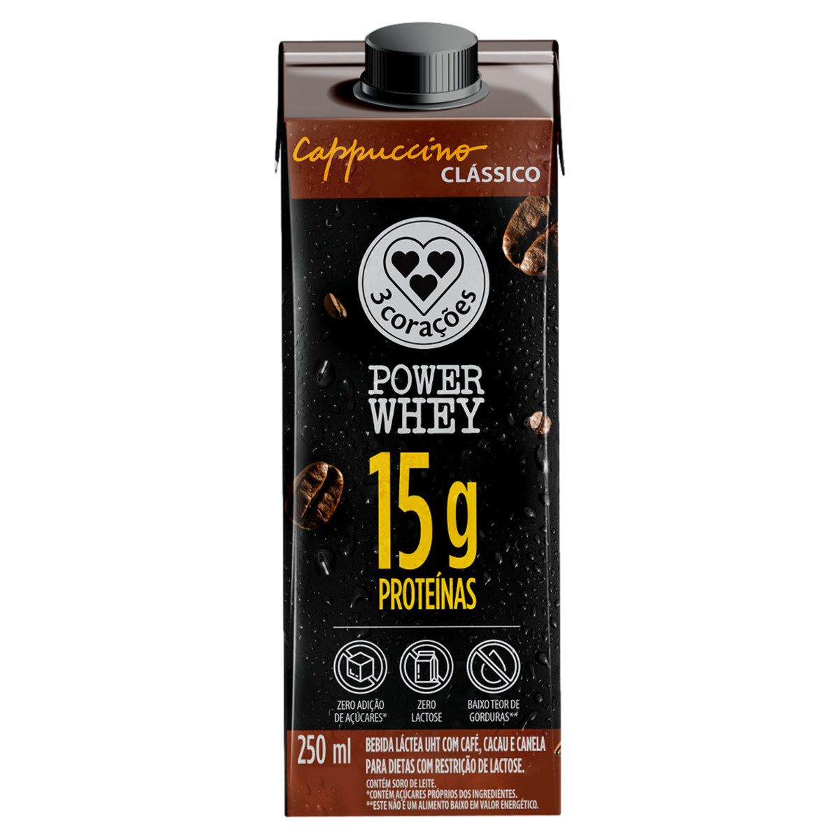BEBIDA LACT 3 CORACOES 250ML CAPPUC CAFE