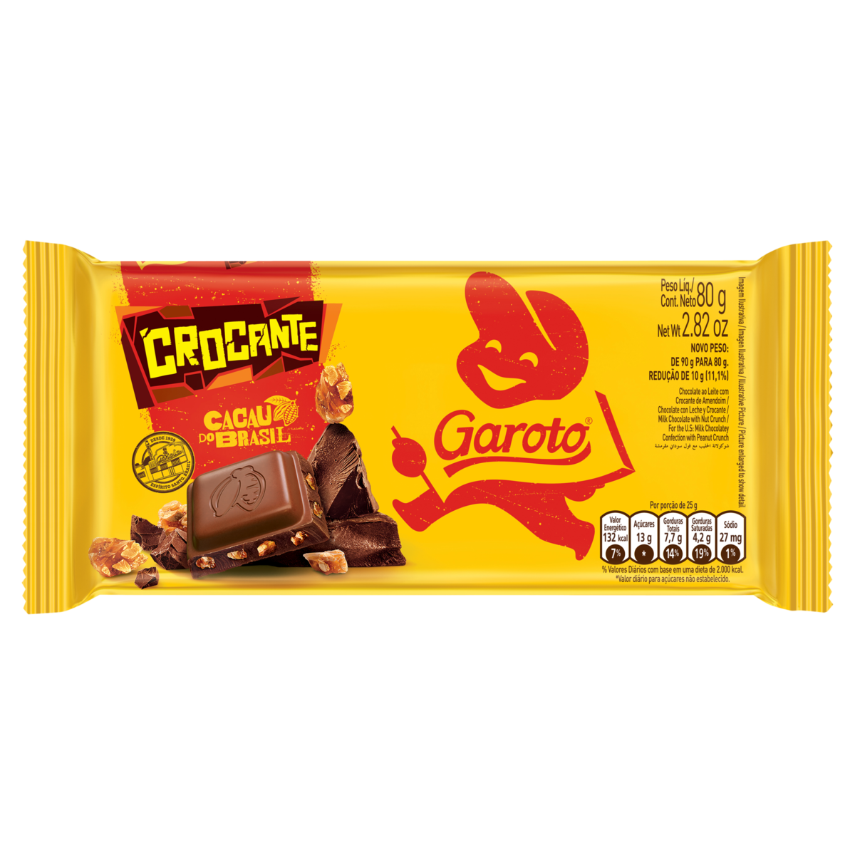 CHOC BARRA GAROTO 80G CROCANTE