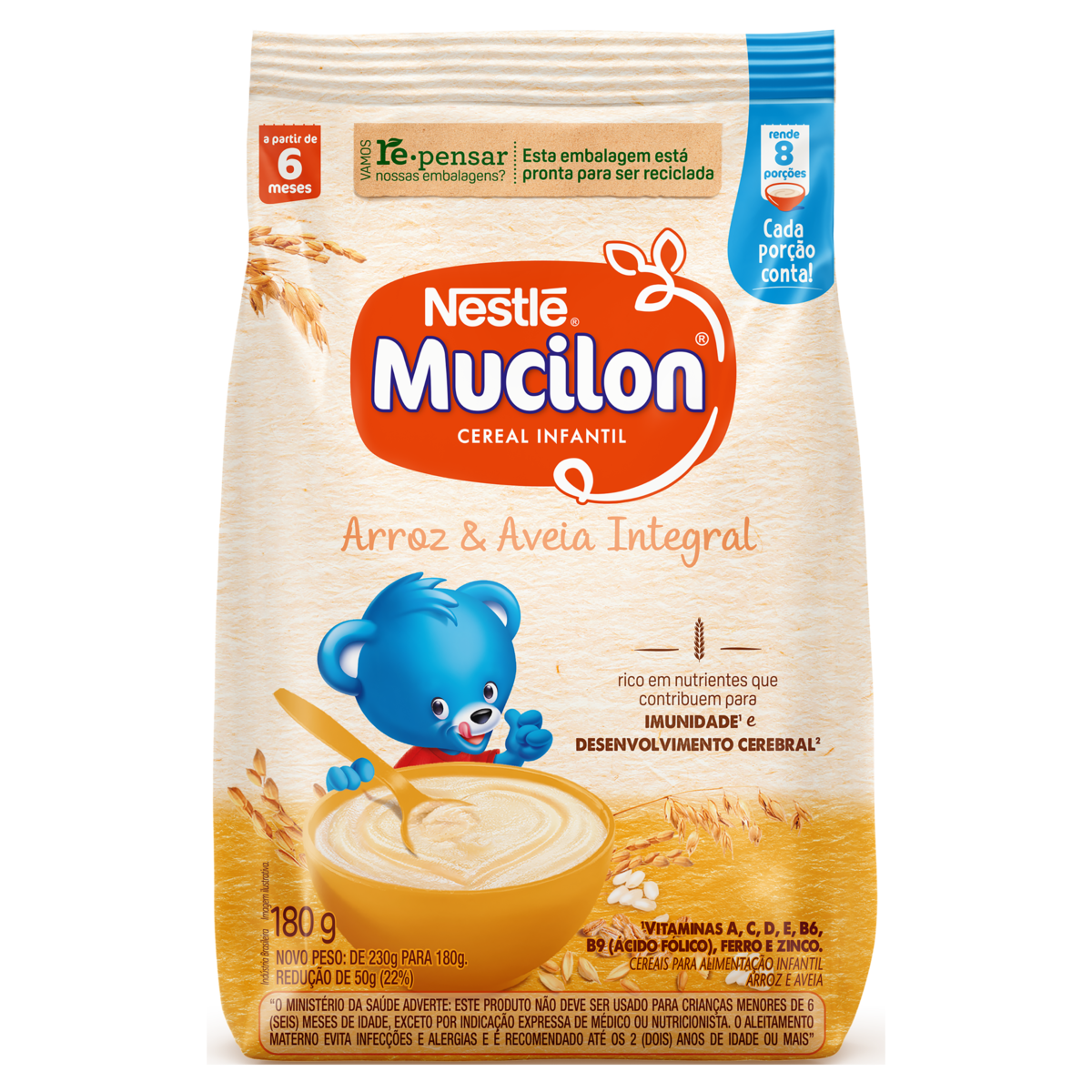 ALIM INF MUCILON 180G SC ARROZ/AVEIA INT