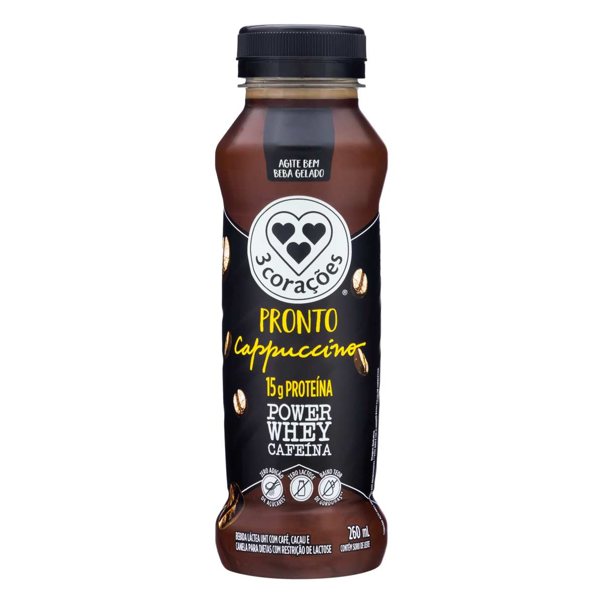 BEBIDA LACT 3 CORACOES 260ML CAPPUC POWER WHEY