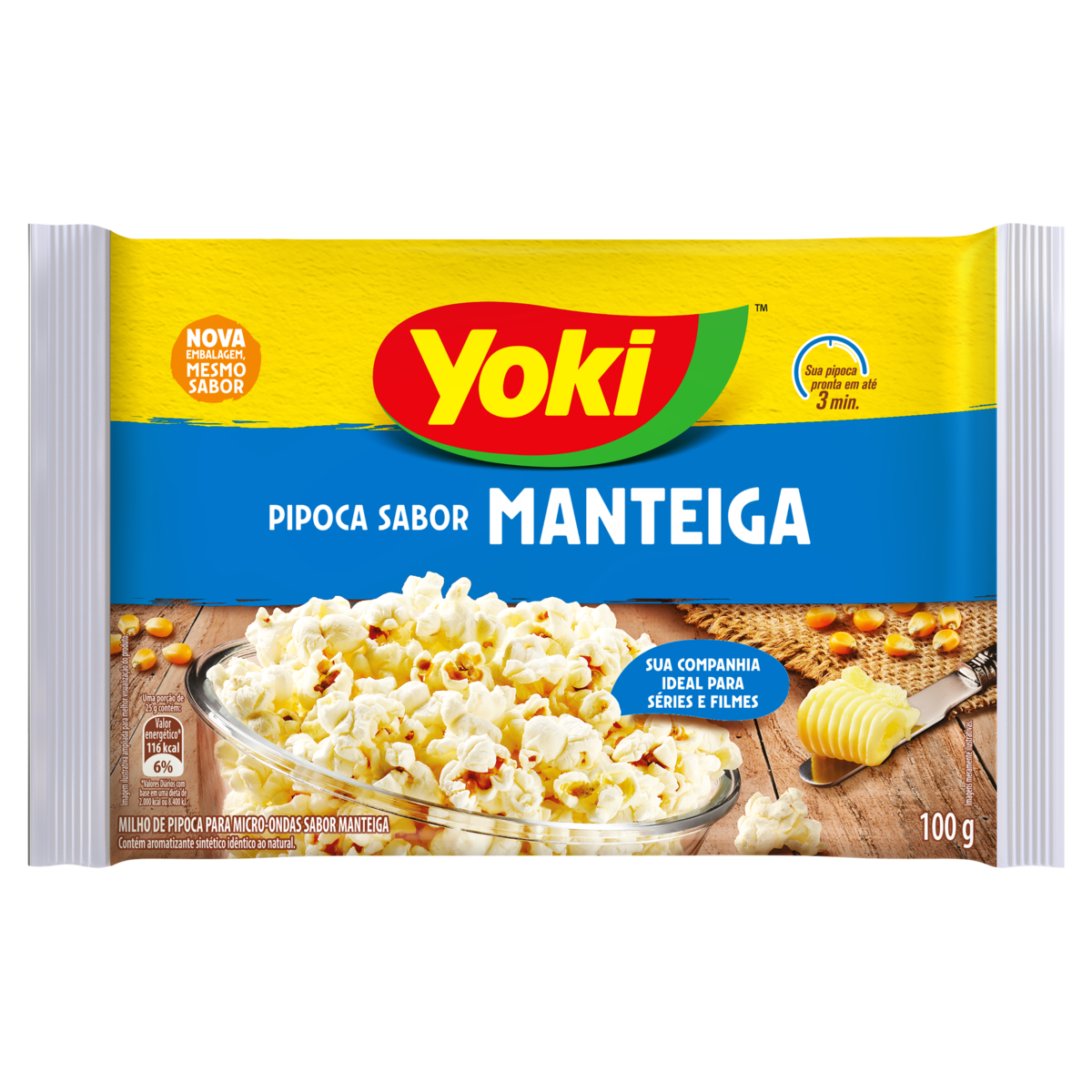 PIPOCA MICRO YOKI 100G MANTEIGA