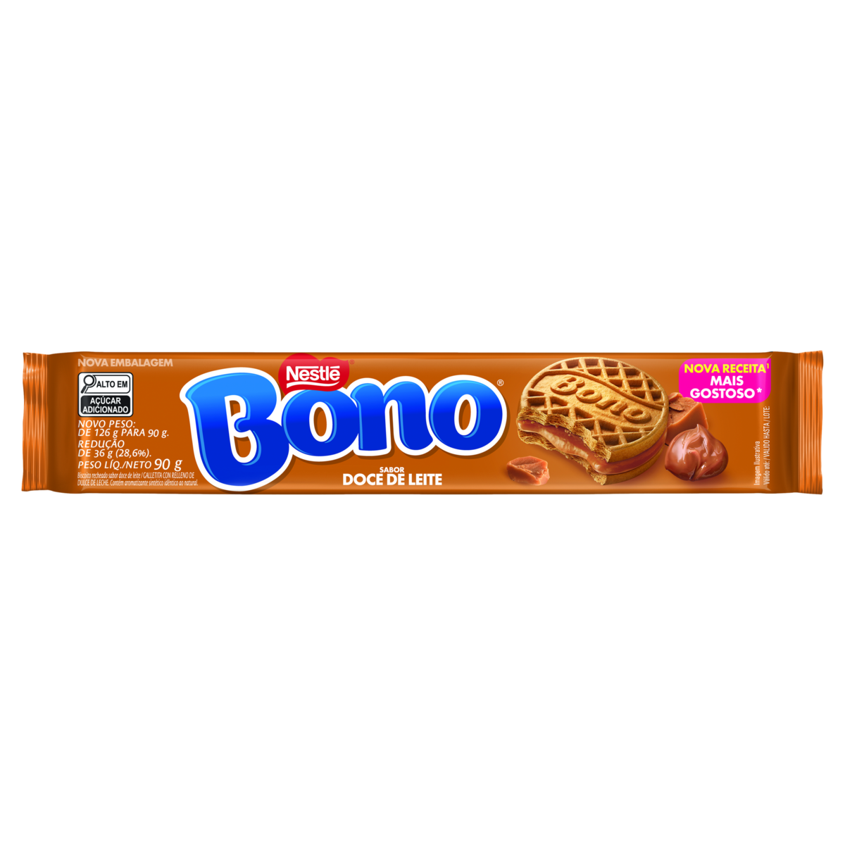 BISCOITO BONO 90G RECH DOCE LEITE