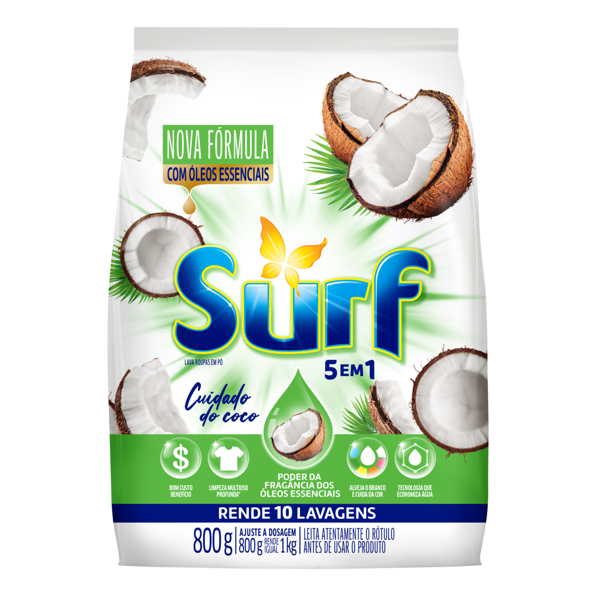 DETERG PO SURF 800G SC 5EM1 CUIDA COCO