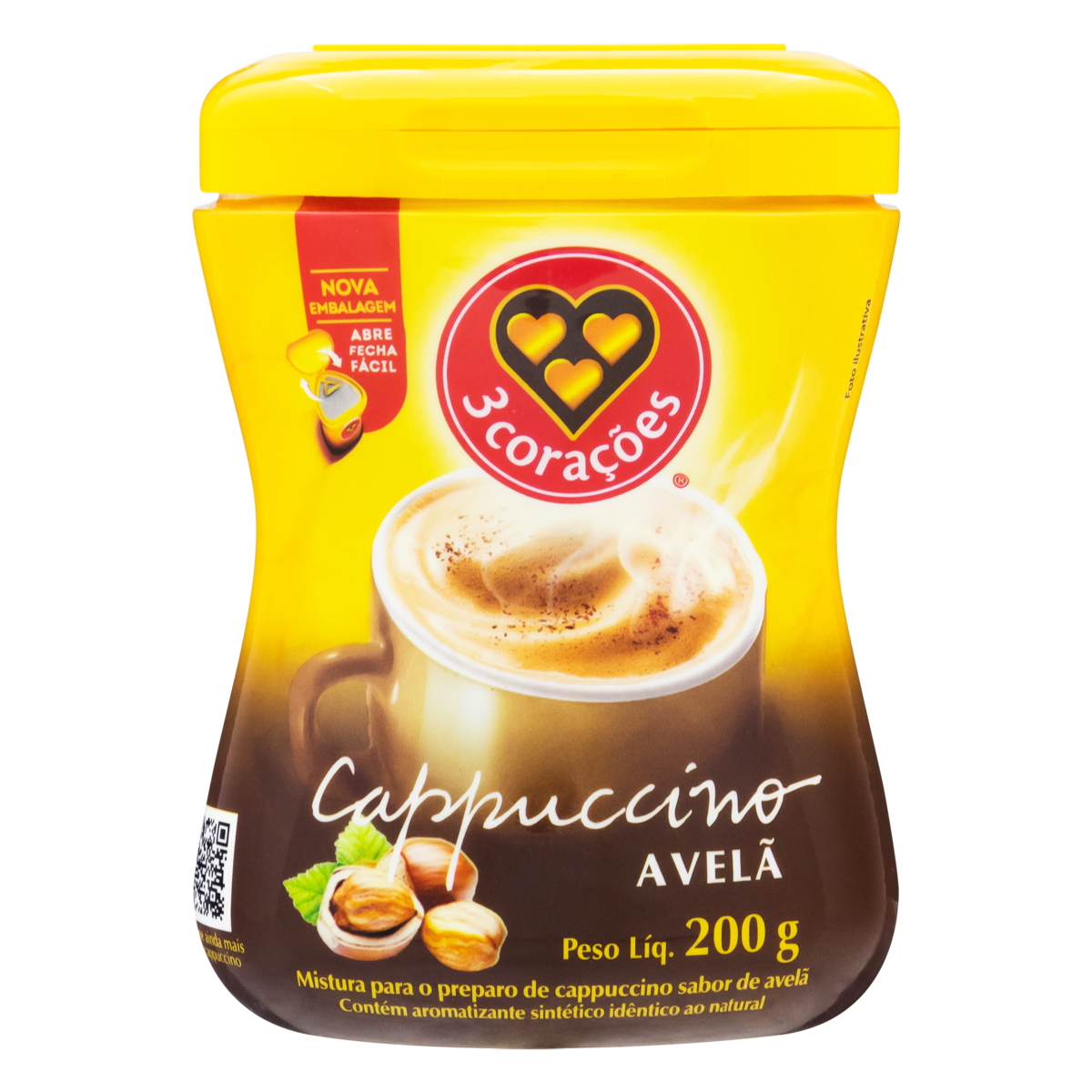 CAFE SOL 3 CORACOES 200G PT CAPPUC AVELA