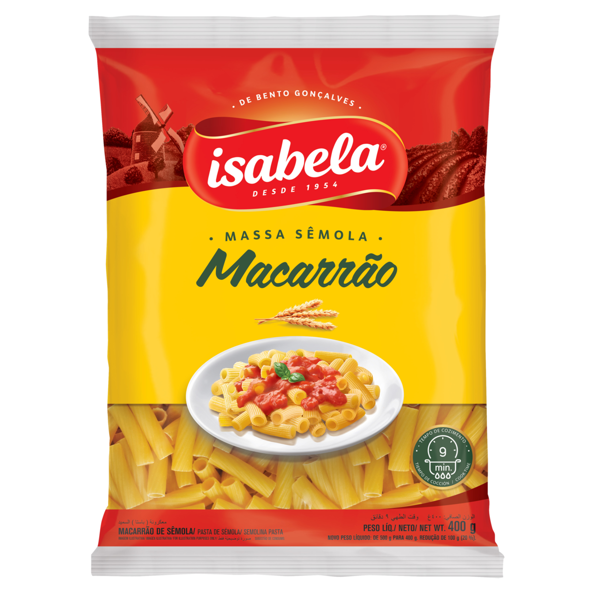 MASSA BOM GOSTO 400G SEMOLA MACARR