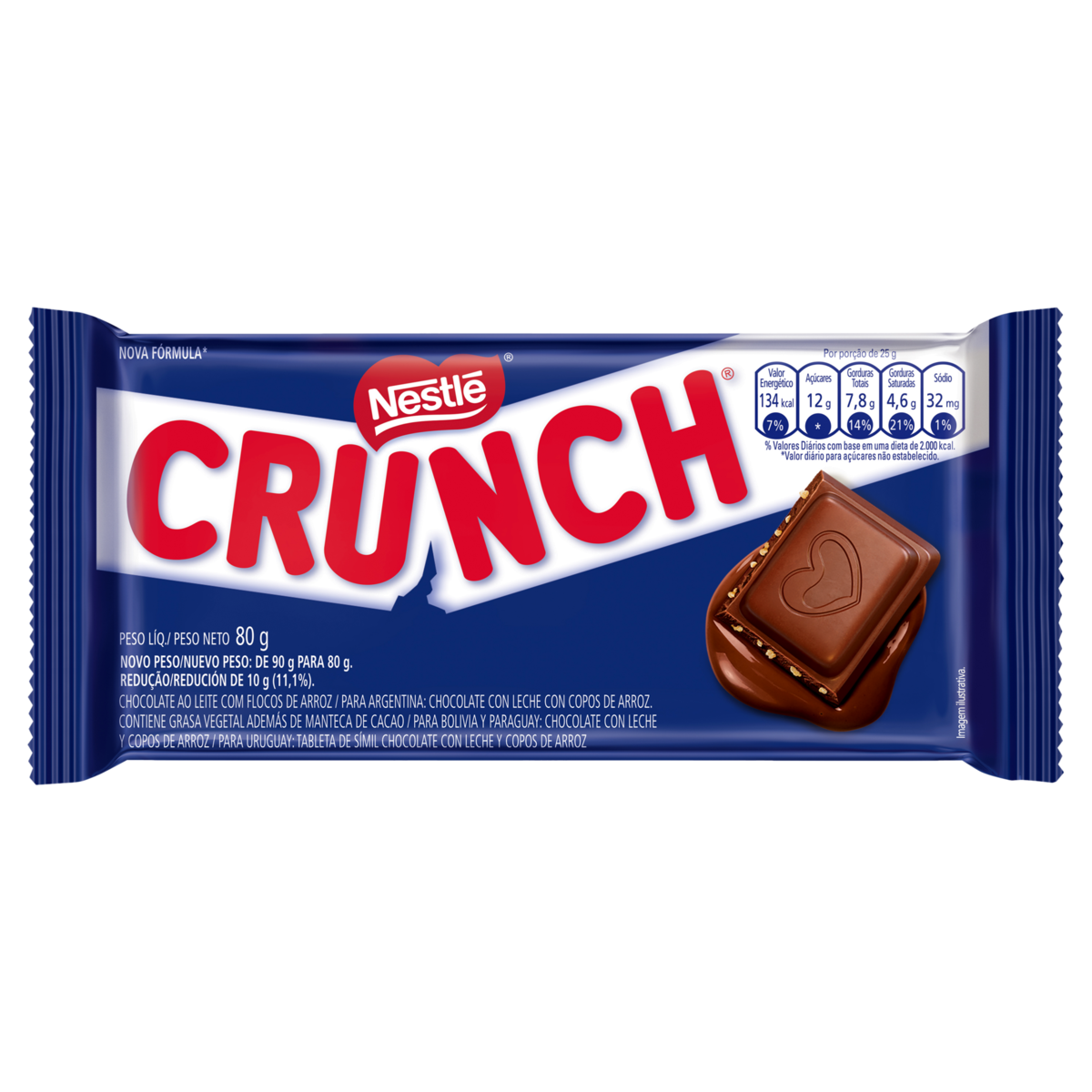 CHOC BARRA NESTLE 80G CRUNCH CHOC