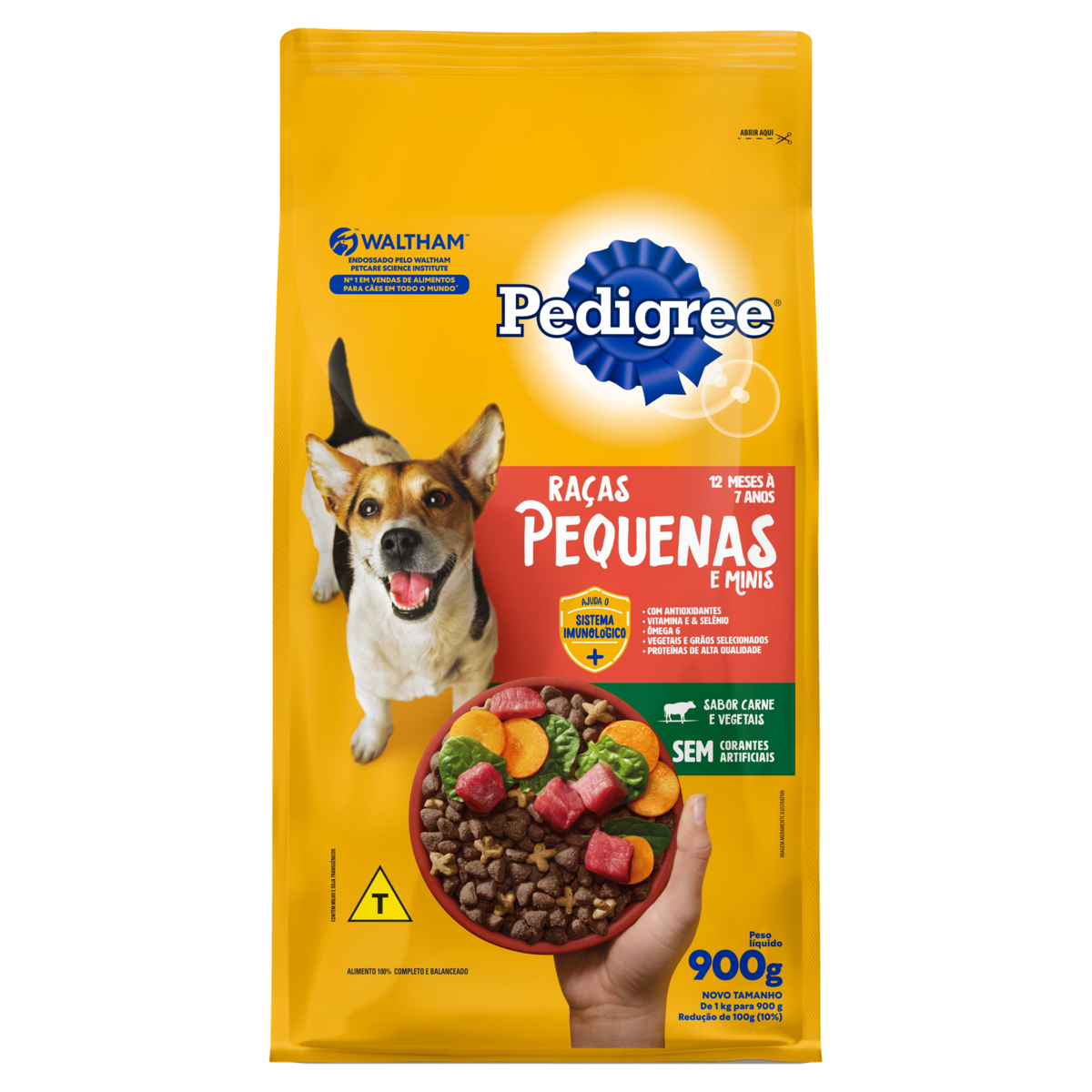 RACAO PEDIGREE 900G ADULTO RACAS P