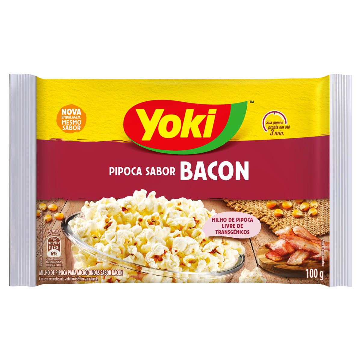 PIPOCA MICRO YOKI 100G BACON