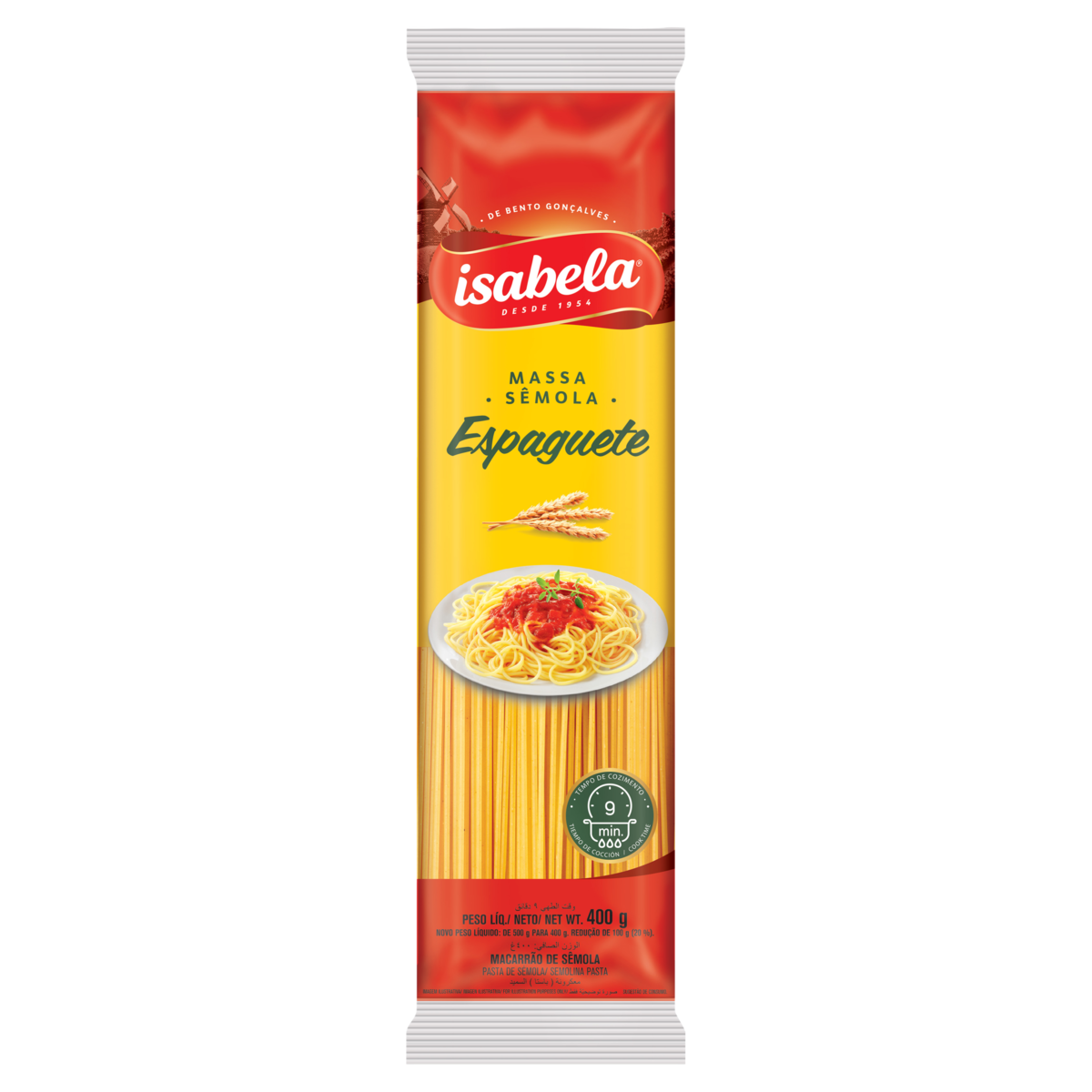MASSA BOM GOSTO 400G SEMOLA ESPAG