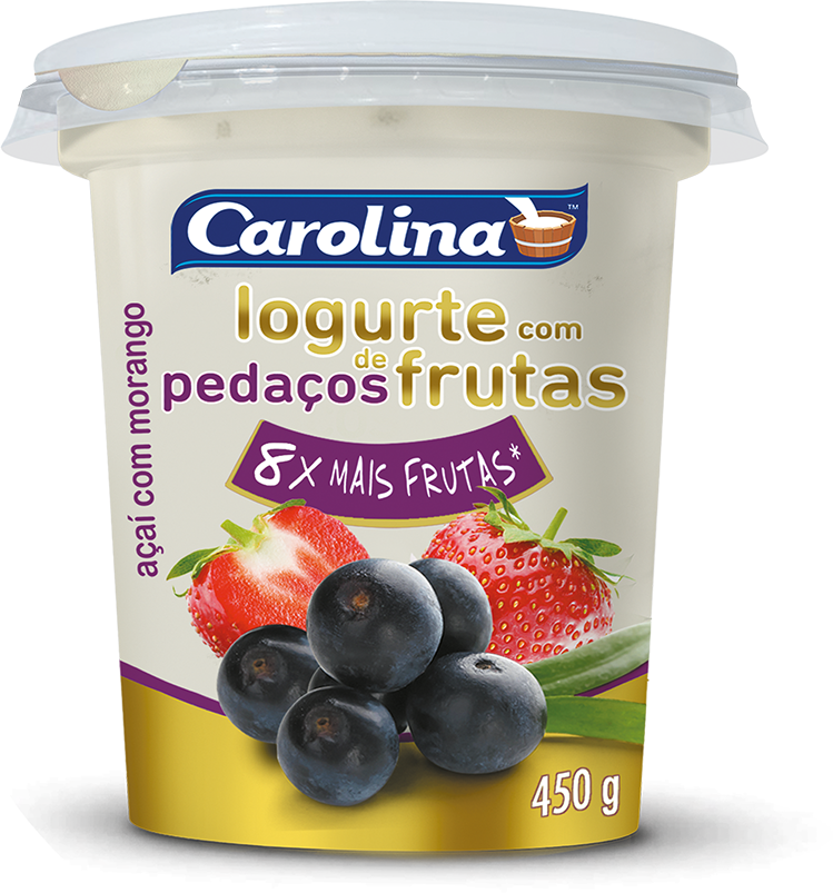 IOGURTE CAROLINA 450G PEDACOS ACAI/MOR