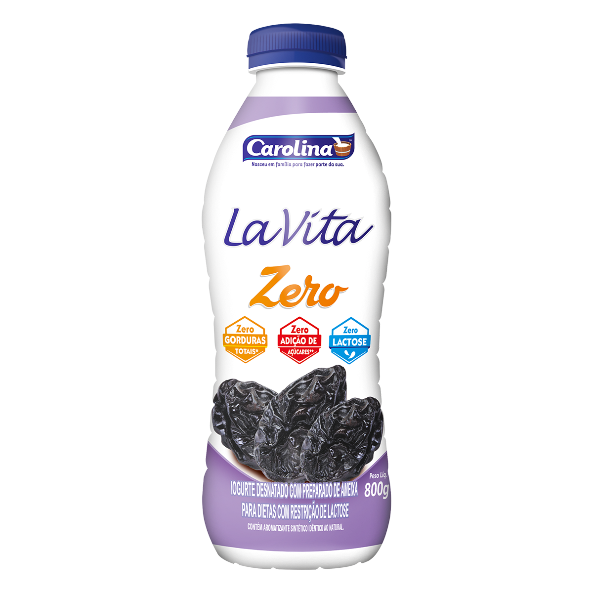 IOGURTE CAROLINA 800G LA VITA ZERO AMEIXA