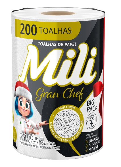 TOALHA PAPEL MILI C/200 FOLH GRAN CHEF