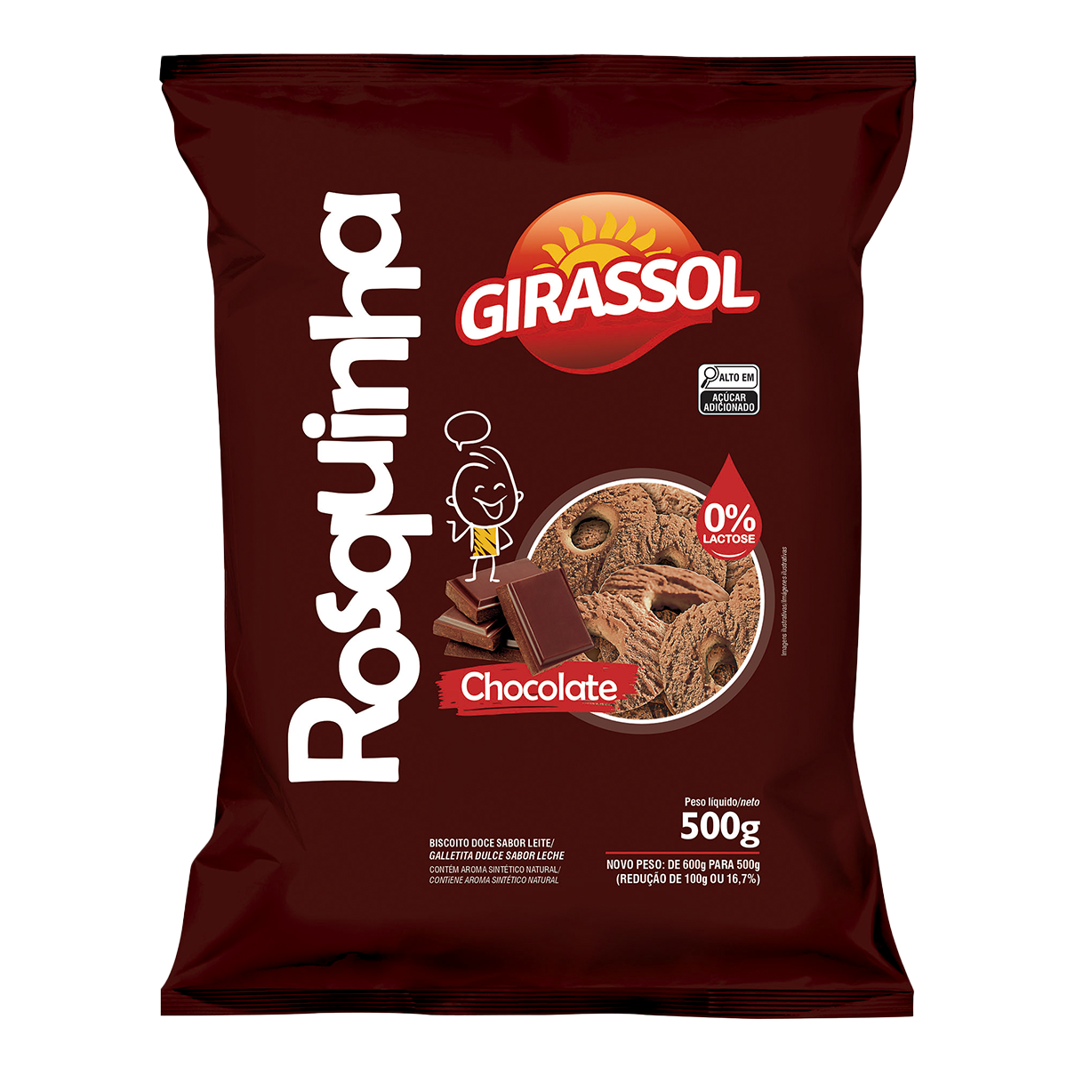 BISCOITO GIRASSOL 500G ROSCA CHOC