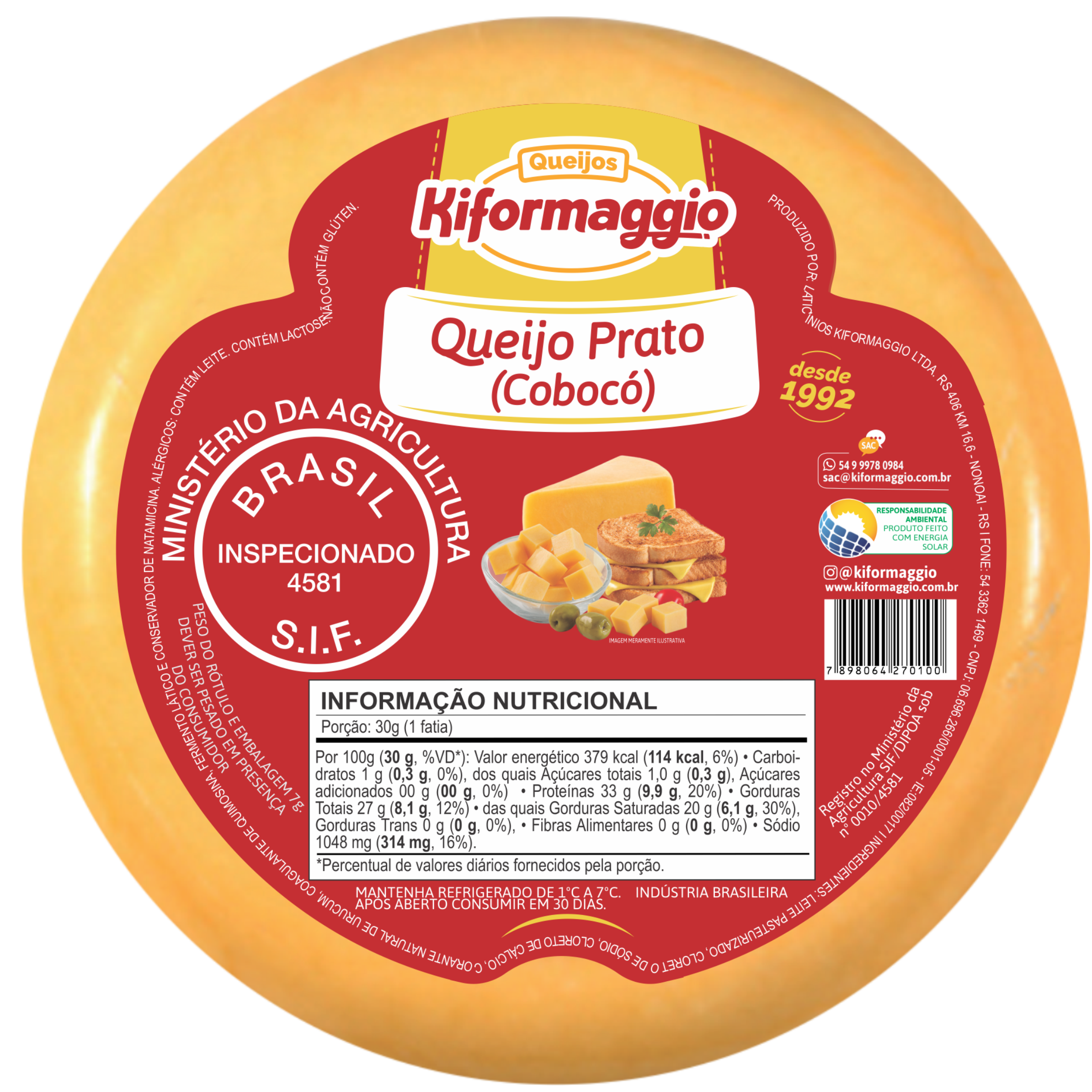 QUEIJO KIFORMAGGIO PRATO COBOCO KG