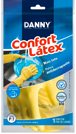 LUVA DANNY CONFORT LATEX AMARELA M