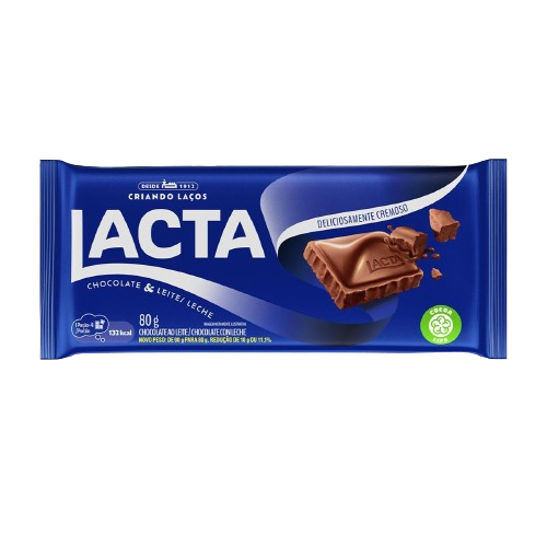 CHOC BARRA LACTA 80G AO LEITE