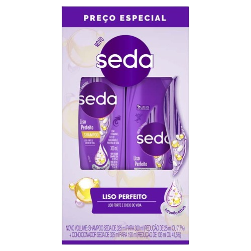 SHAM/COND SEDA 300ML/190ML LISO PERFEITO