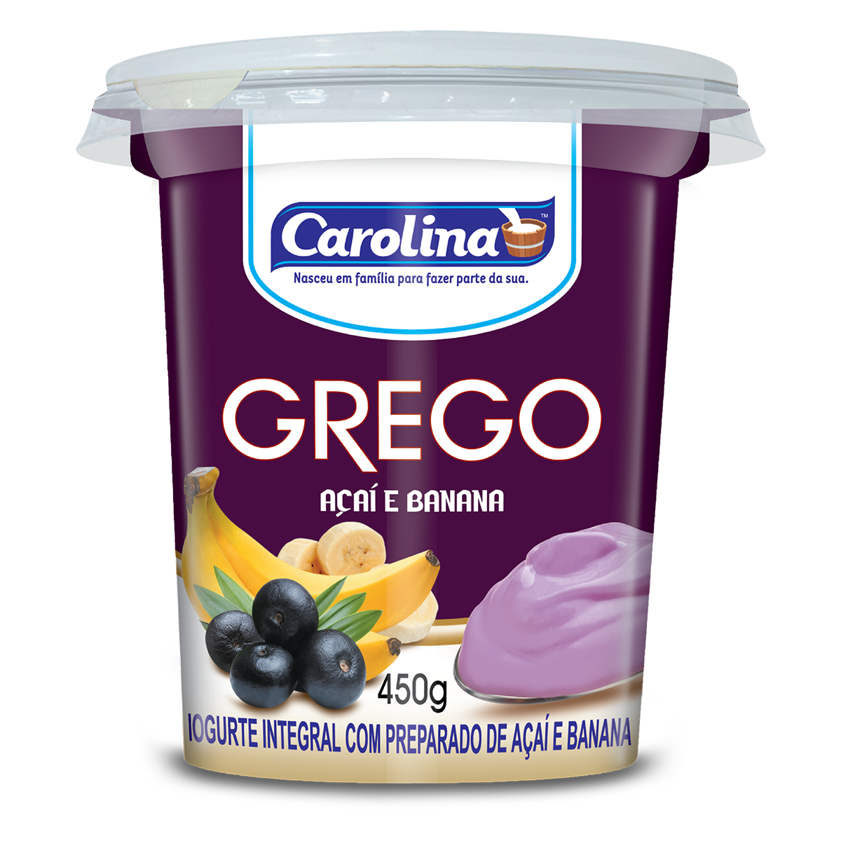 IOGURTE CAROLINA 450G GREGO ACAI/BANANA