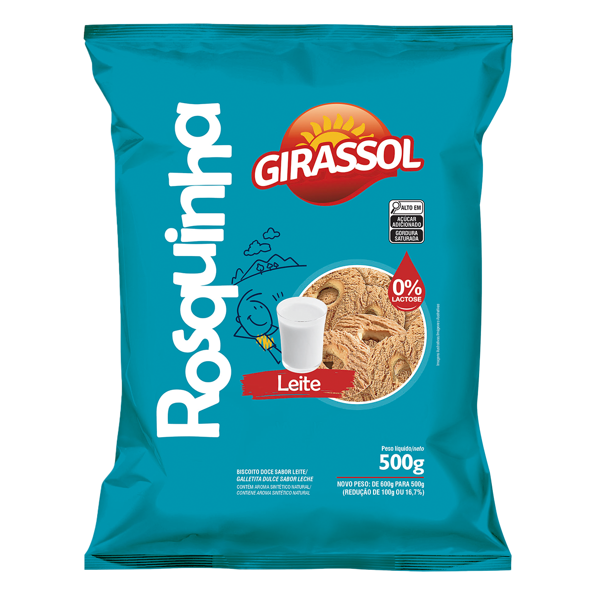 BISCOITO GIRASSOL 500G ROSCA LEITE