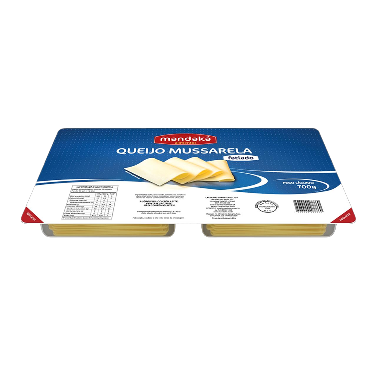 QUEIJO MANDAKA 700G MUSSARELA FAT