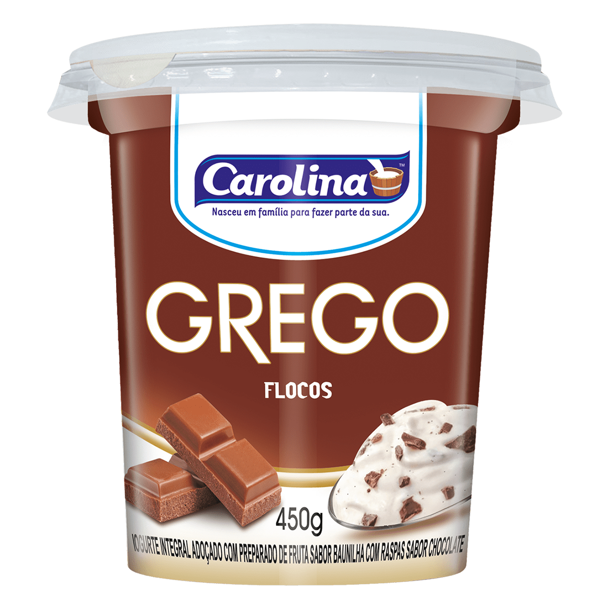 IOGURTE CAROLINA 450G GREGO FLOCOS