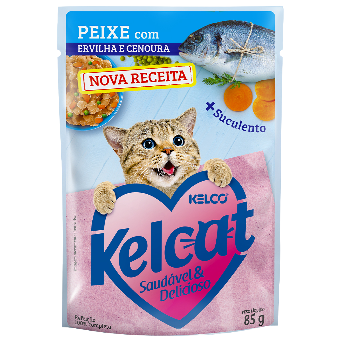 RACAO KELCAT 85G SC AO MOLHO PEIXE