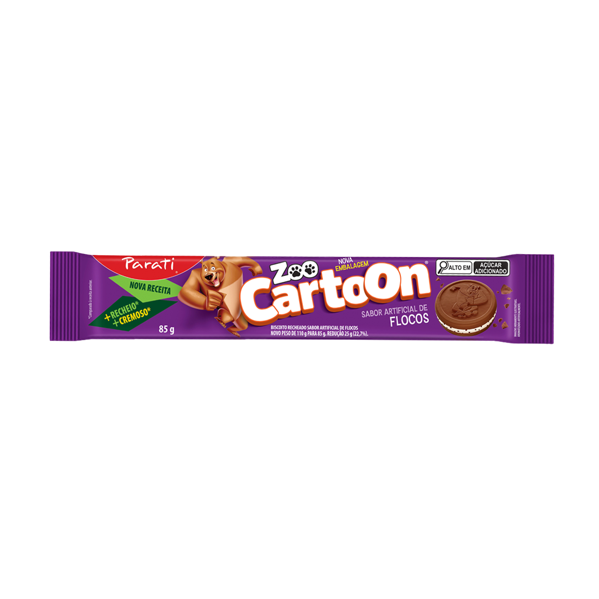 BISCOITO ZOO CARTOON 85G RECH BRIGAD