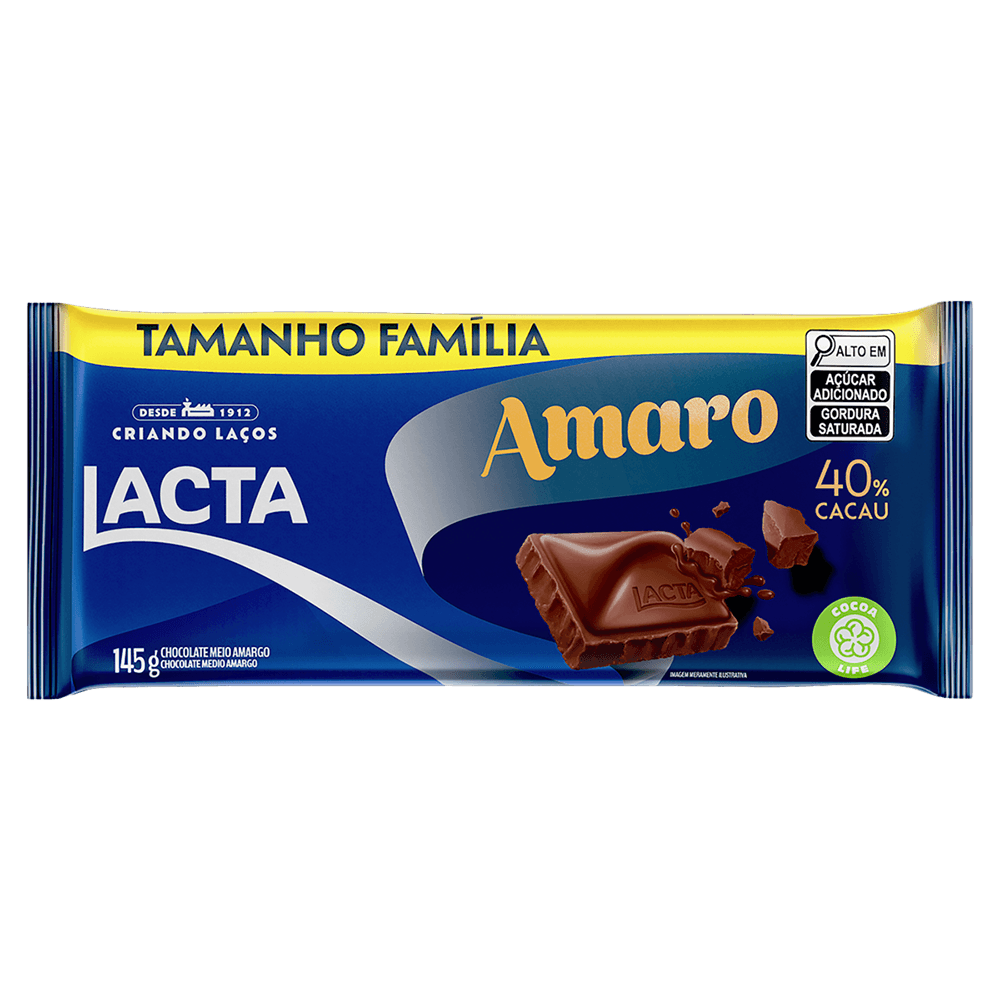 CHOC BARRA LACTA 145G TAM FAMILIA AMARO