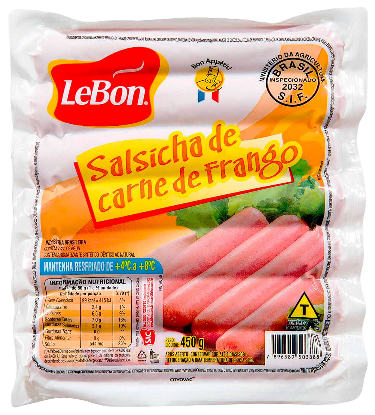 SALSICHA LEBON 450G FGO