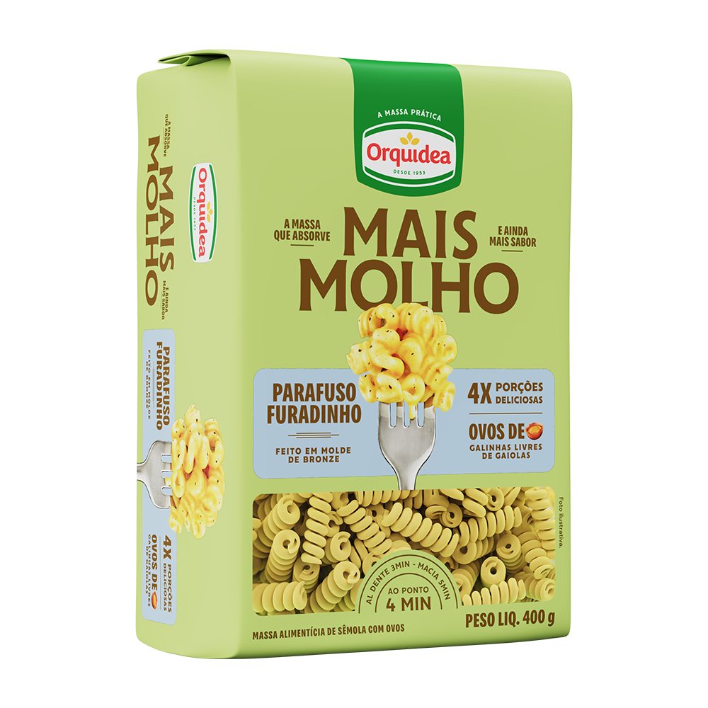 MASSA ORQUIDEA 400G MAIS MOLHO PARAFUSO FURAD