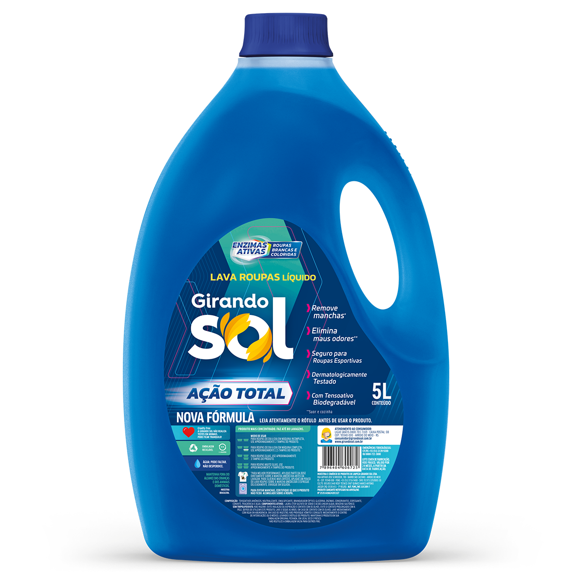 LAVA ROUPA GIRANDO SOL 5L LIQ ACAO TOTAL