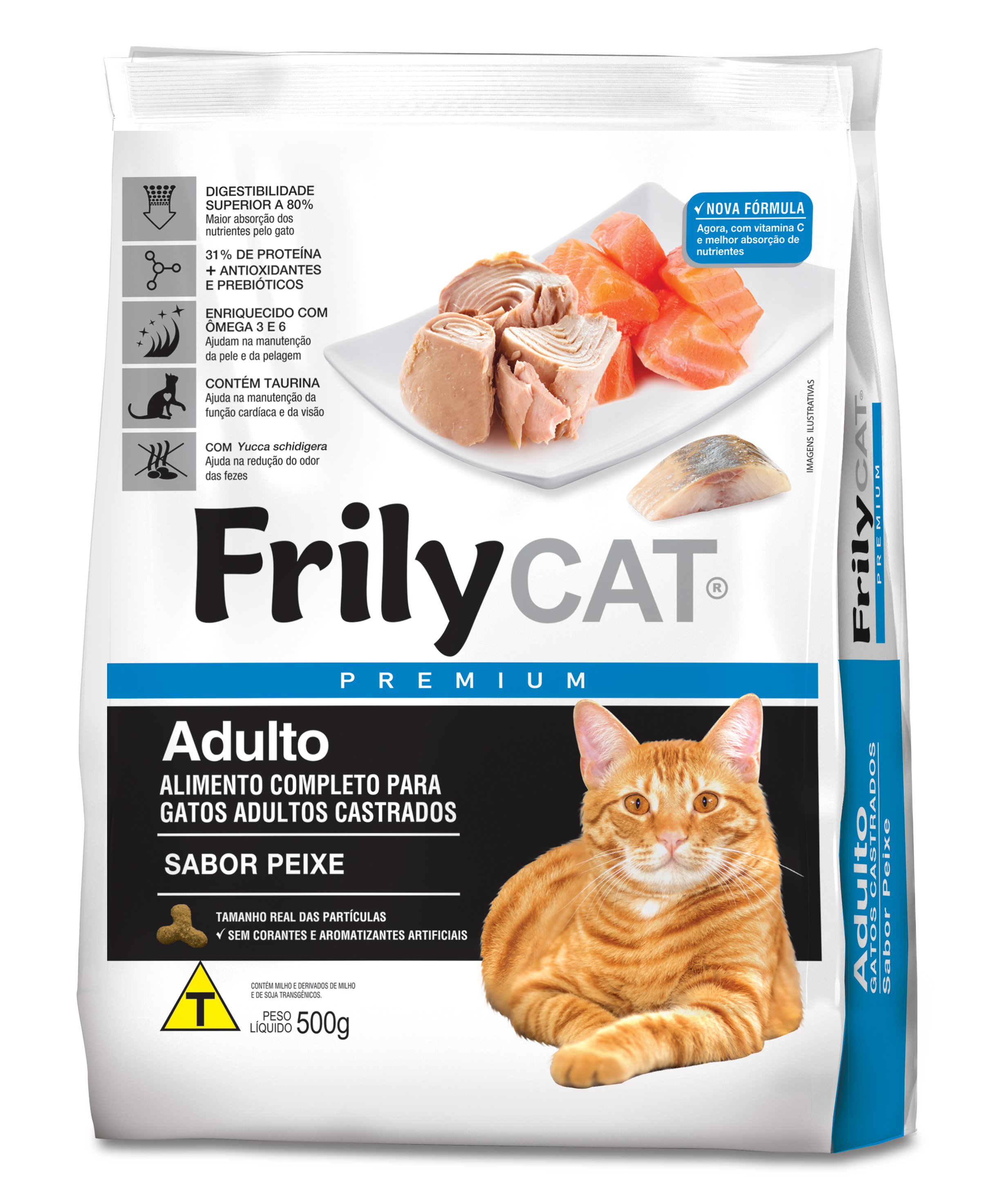 RACAO FRILY 500G CAT PEIXE