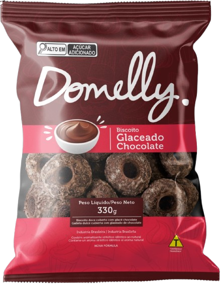 BISCOITO DOMELLY 280G GLACEADO CHOC