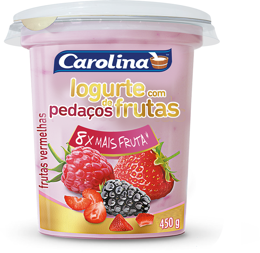 IOGURTE CAROLINA 450G PEDACOS FRUTAS VERM