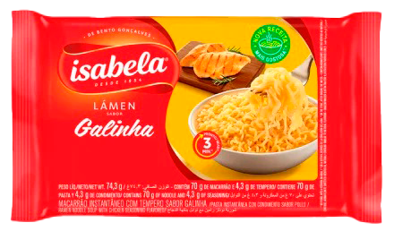 MACARRAO ISABELA 75G INST CARNE